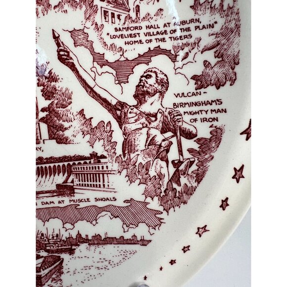 Vintage Vernon Kilns Alabama Souvenir Plate - Picture 16 of 16